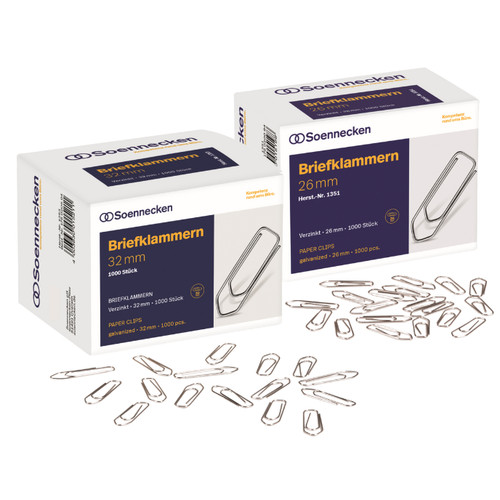 1000 büroklammern 32mm - 2x, +