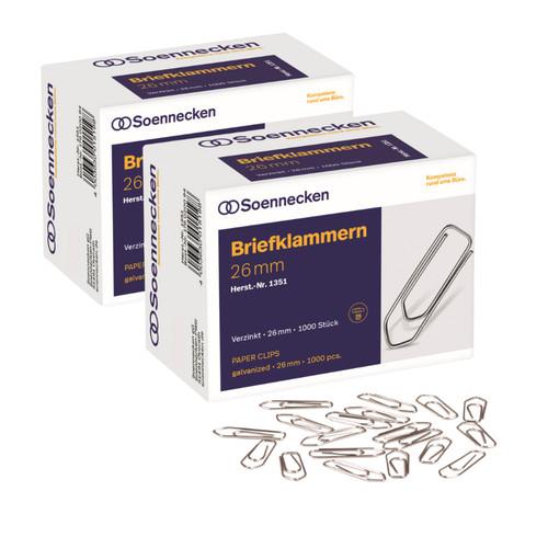 2000 büroklammern 26mm - 2000,
